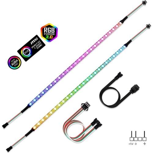 RGB LED Strip Light Addressable WS2812b for PC Case, for ASUS Aura SYNC,MSI Mystic Light SYNC 3 pin 5V ADD Header on Motherboard