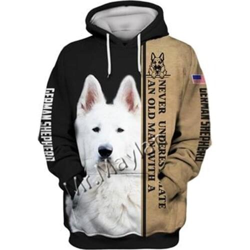 Unisex 3D German Shepherd Graphic Hoodie Harajuku Hoodie Alt Clothing Animal Crossing Streetwear Oversized Hoodie Pullover QW-41