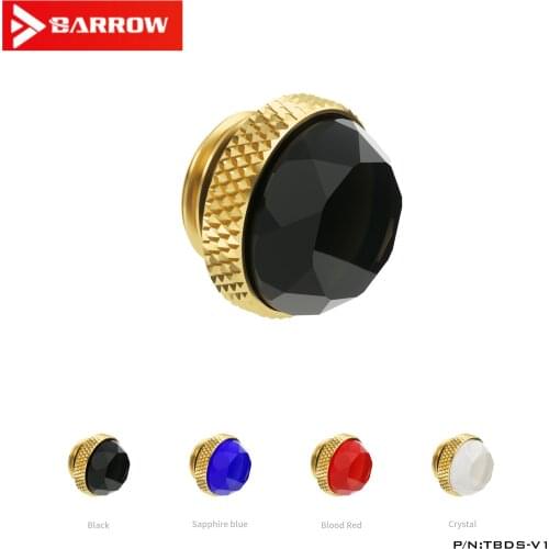 Barrow Water Stop Plug Fitting, Gem Series For Water Cooling Gold Silver White G1/4'' TBDS-V1