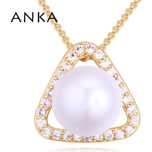 ANKA promotion luxury pearl for women wholesale cz cubic zirconia pendants necklaces vintage jewelry zirconia pendent #130395