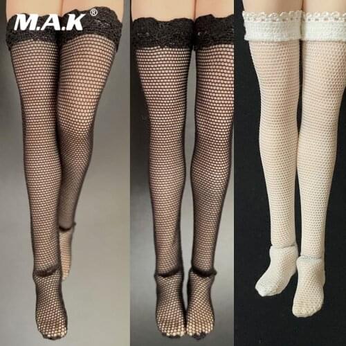 Custom 1/12 Scale Female Figure Accessory Lace Stockings Fishnet Socks Clothes for 1/12 Scale Action Figure Body