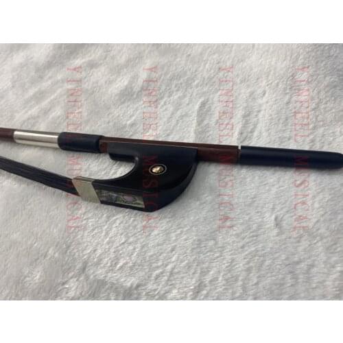 1pcs 3/4 4/4German style Pernambuco Brazilwood Double Bass Bow Ebony Frog And Genuine black Horse Hair