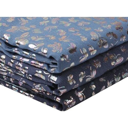 Denim Fabrics By Half The Meter Colorful Butterfly Printed Fabrics For Sewing Dress Making Patchwork For Needlework 50*150cm 1pc