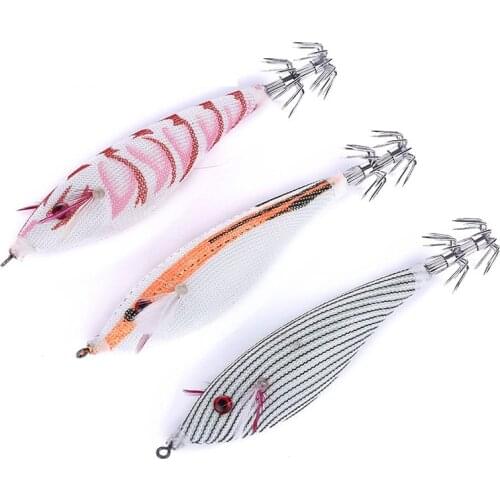 1PC 10cm/9g 3D Squid Calamari Jig Sinking Duel Lure Saltwater Freshwater EGI Fishhook Squid Bait Artificial Bionic Crankbait