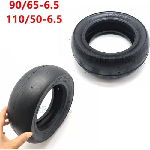10 Inch Slick Tire Motorcycle Accessories 90/65-6.5 Front 110/50-6.5 Rear Tubeless Vacuum Tyres for 47cc 49cc Mini Pocket Bike