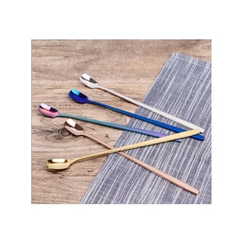 100pcs /lot Stainless Steel Stirring Spoon for Tea Coffee Ice Cream Dessert Mini Spoon with Long Handle lin5056