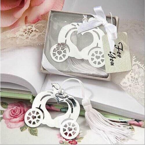 12PCS Silver-Finish Metal Baby Carriage Bookmark For Book School Party Giveaways Kids Birthday Souvenir