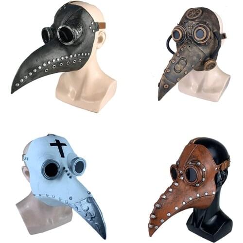18 Styles Plague Doctor Mask Steampunk Emulsion Bird Cosplay Rivet Mechanical Beak Masks Props