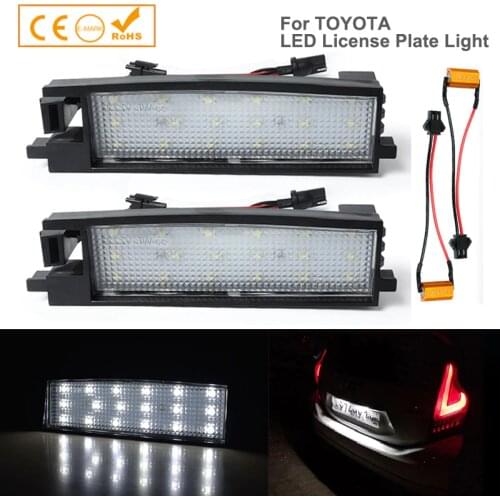 2pcs Car LED License Number Plate Light Lamps For Toyota Scion iM Auris Corolla Rav4 Yaris Avalon Solara Error Free Auto Styling