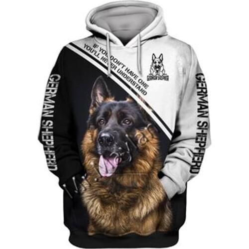 2021 Fashion Animal German Shepherd Dog 3D Printed Hoodie Men Women Ropa Casual Pet Dog Designs Hooded Coat Drop Shipping QW-020