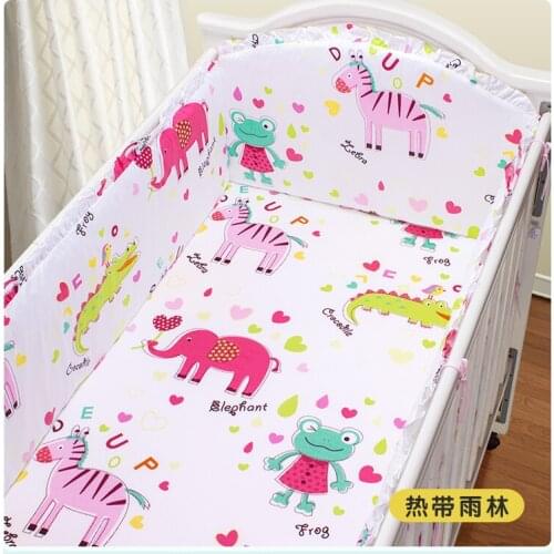 Promotion! 5PCS Unpick and Wash Professional baby crib Custom Baby Bedding Sets,(4bumpers+sheet)