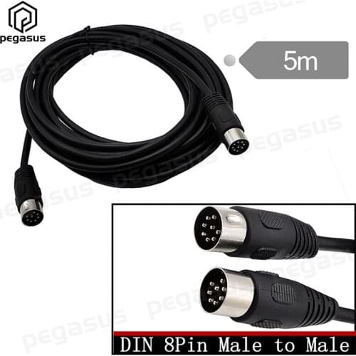 5 Meters Din 8 Pin Male-Male Speaker Signal Audio Cable