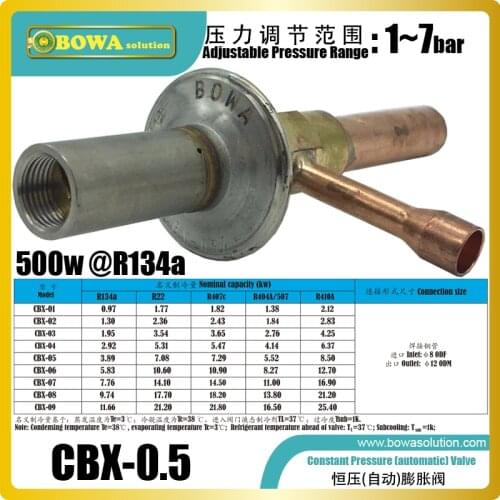 500W Automatic expansion valves is great choice for small refrigeration appliances, it is stable, easy and simple debugging