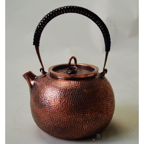 Pure Copper Water Kettle Handmade with Lid Handle Top Grade Gift
