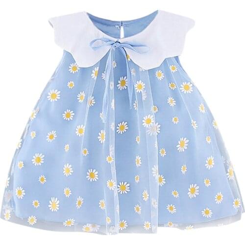 Baby Clothes Baby Girls Dress For Toddler Girl Sleeveless Embroidery Floral Tulle Princess Dress Pink Infant Clothing 0-3 Years