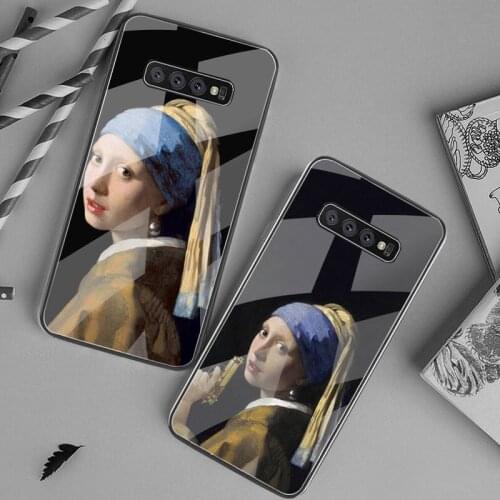 Girl With A Pearl Earring Vermeer Phone Case Tempered Glass For Samsung S20 Plus S7 S8 S9 S10 Plus Note 8 9 10 Plus