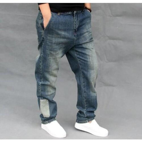 Fashion Men Jeans Loose Pants Punk Style Hip Hop Jogger Jeans For Men Cargo Pants Denim Pants