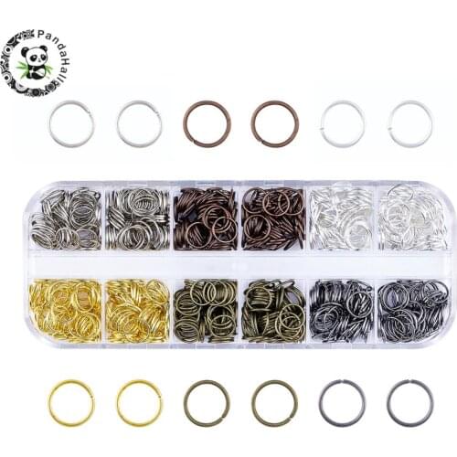 Jewelry Findings Iron Jump Rings Split Rings Close but Unsoldered Mixed Color 8x0.7mm about 540pcs/box, 90pcs/color PANDAHALL