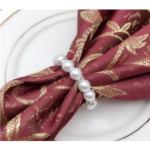 White Pearls Napkin Rings Wedding Napkin Buckle For Wedding Reception Party Table Decorations Supplies Wholesale#202198