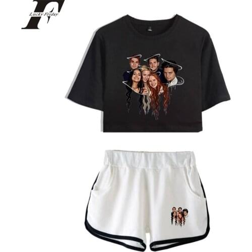Kpop Riverdale Season 4 south side serpents riverdale NEW Print Women Two Piece Set Shorts+lovely T-shirt Hot Sale Clothes