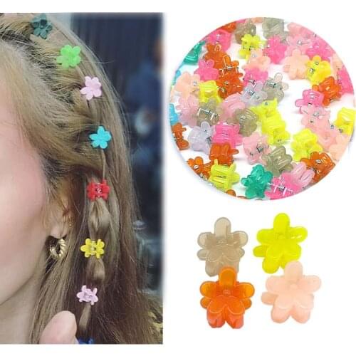 36pcs Baby Girls Mini Hair Claw Clips Flower Hair Accessories Barrettes For School Girls Kids Teens Candy Color Hair Clips