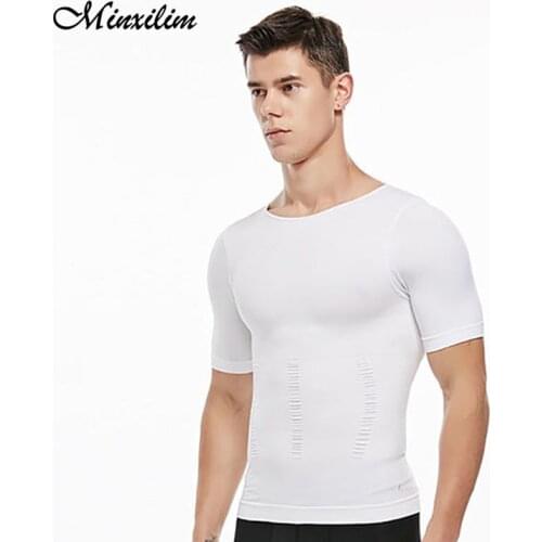 Minxilim Shapewear Abdominal Muscle Seamless Short sleeve Flat Belly Body Shaping Bodybuilding Waist Trainer Stretch Clothes
