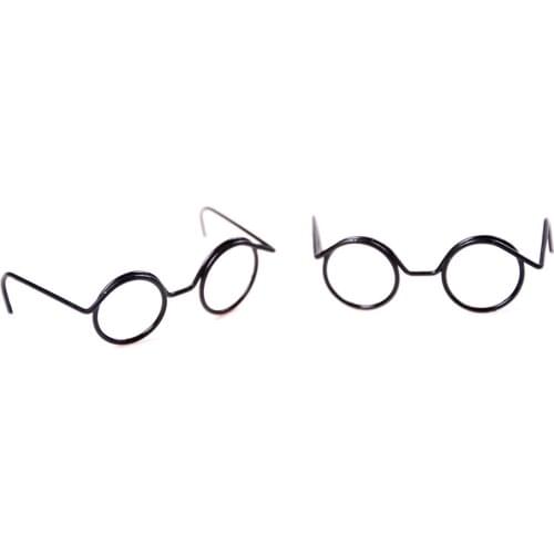 2PCS Fashion Round Frame Lensless Retro Cool Doll Glasses For BJD Doll 1/6 30cm Doll Accessories