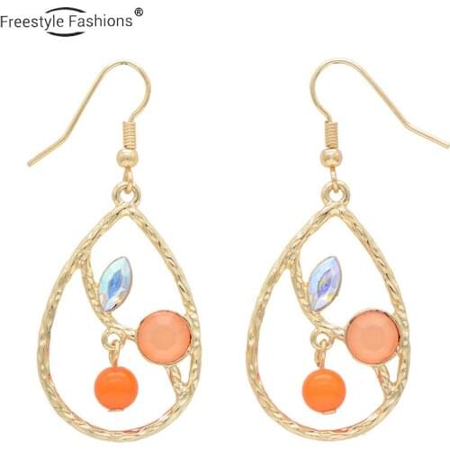 Fashion classic arcylic zinc alloy water drop earrings for women
