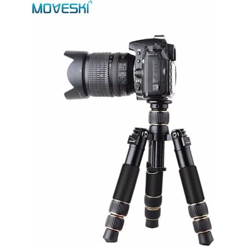 Moveski Q166C foldable light weight and short carbon fiber table mini tripod & 20cm camera kit fold