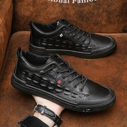 Men Casual Shoes Men Sneakers Crocodile pattern Comfortable Breathable Walking Sneakers Tenis masculino Zapatillas NanX459