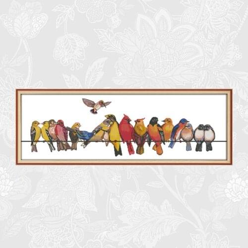 Joy Sunday The birds gathered Patterns 14ct Printed Fabric 11ct White Fabric Cross Stitch kits DIY Embroidery Needlework