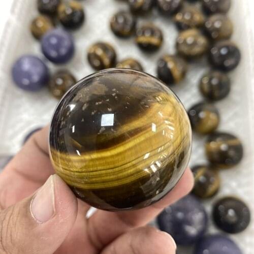 Natural Rare Tiger Eye Crystal Ball Gemstone Sphere Minerals Healing Stone 1pc