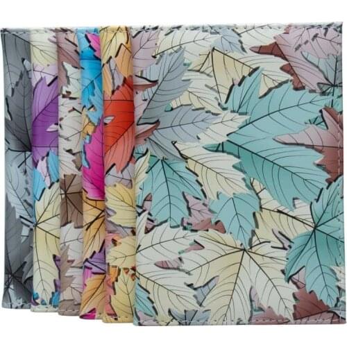 New Beautiful Maple Leaf 3D Print Passport Cover Men Women PU Leather Travel Passport Holder Case Card ID Holders 14.2*9.8cm