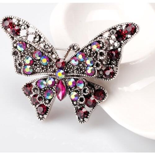New Hot Vivid Animal Design Red Butterfly Brooches Women Girls Brooch Pins Fashion Jewelry Wedding Accessories Decoration