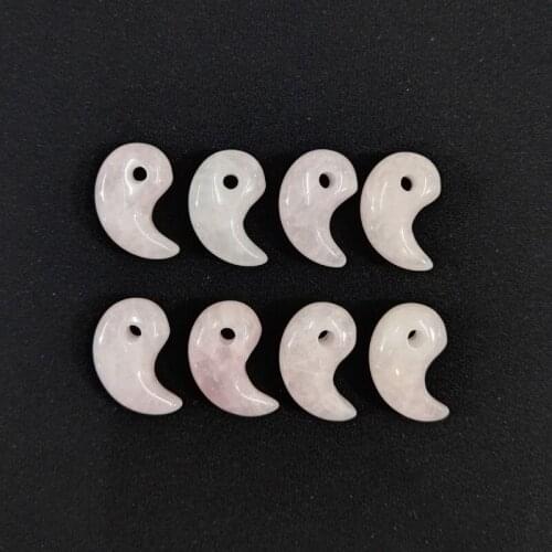 Wholesale fashion natural pink crystal stone Comma shape top quality pendants for jewelry marking 12pcs/lot