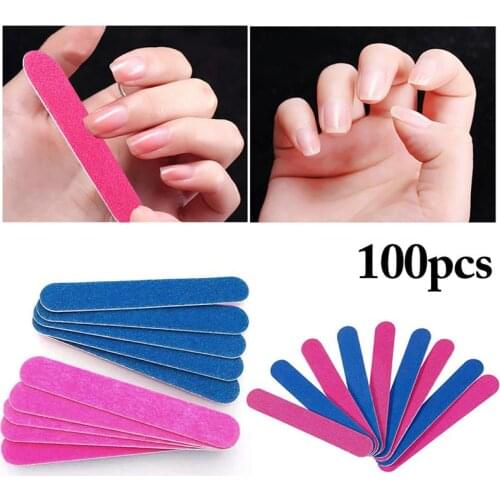 100PCS Kapmore Nail File Double-sided Manicure Files Fingernail Files for Polishing Nail Small Nail Files Manicure Tools