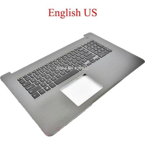 Laptop Palmrest For DELL For Inspiron 17 5765 5767 04CFRC 4CFRC Gray with English US backlit keyboard new