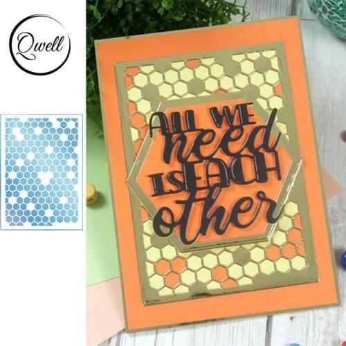 QWELL Honeycomb Background Metal Cutting Dies for Scrapbooking and Card Making Paper Embossing Craft New 2019 die cuts