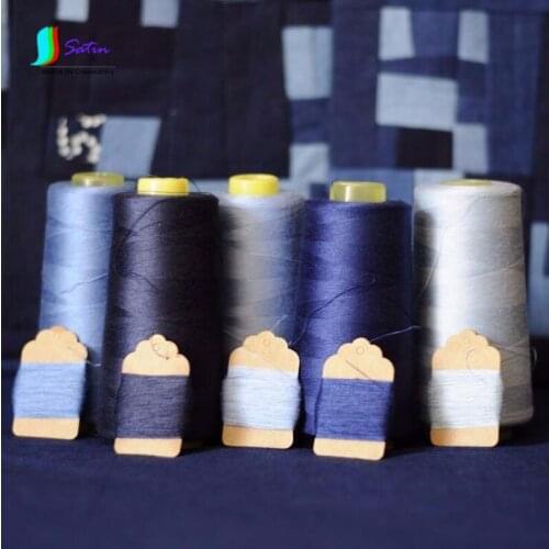 Diy Manual Wholesale Blue Five-Color Series Custom Two-hand Machine Sewing Thread For Sewing Tattoo Embroidery S526P