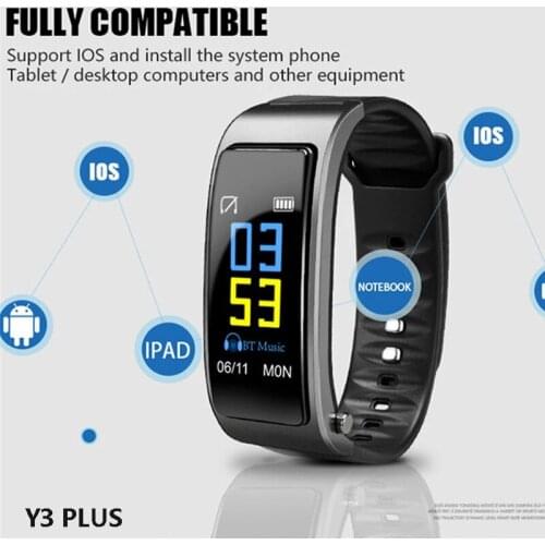 Y3 Plus Smart Band Bluetooth Headset Talk Heart Rate Monitor Sports Smart Watch Pedometer Fitness Tracker Wristband