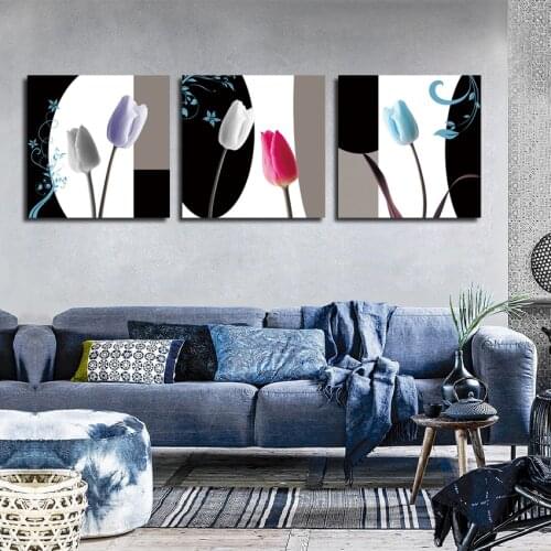 SPLSPL Nordic Decoration Home Art Painting Tulip Flower Posters and Prints Modern Landscape Canvas Wall Picture for Girls Room