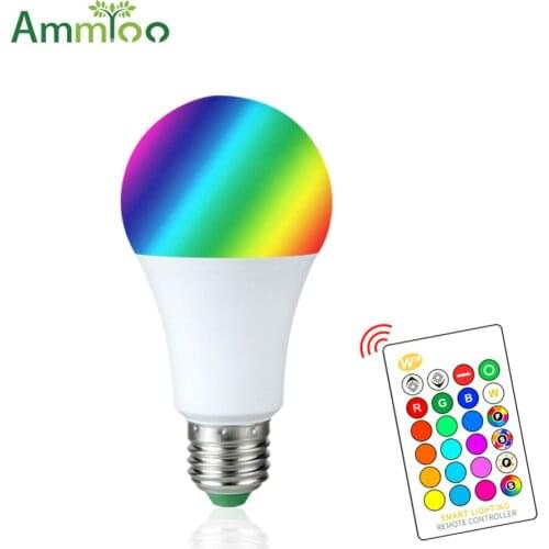 10W 15W RGBW Led Stage Lamp E27 Dimmable Colorful Led Stage Light + 24key remote For Home Party DJ Decoration Lighting Lamps