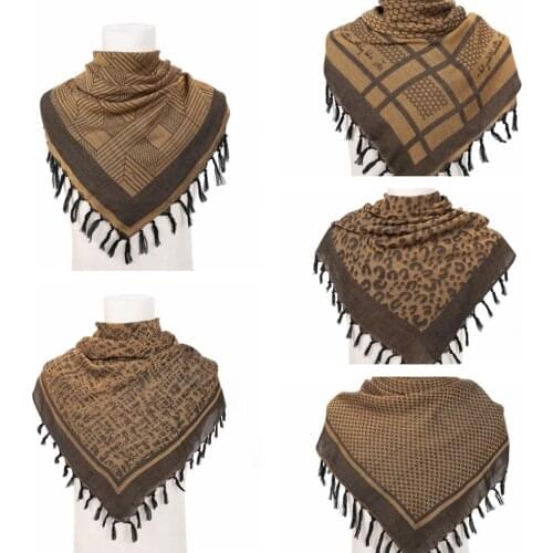 Tactical Arab Scarf Shawl Army Military Keffiyeh Shemagh Desert Scarfs For Men Women Military Outdoor Hiking Neck Head Wrap