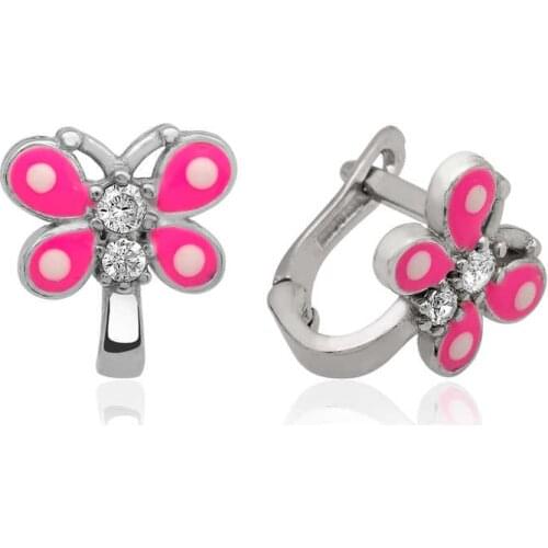 Tevuli 925 Sterling Silver Pink Butterfly Child Tag