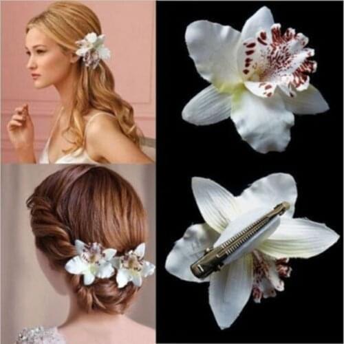 Wedding Decoration Hairwear Barrette Beach Hair Accessories Women Girl Bohemia Bridal Flower Orchid Leopard Hair Clip Hairpins