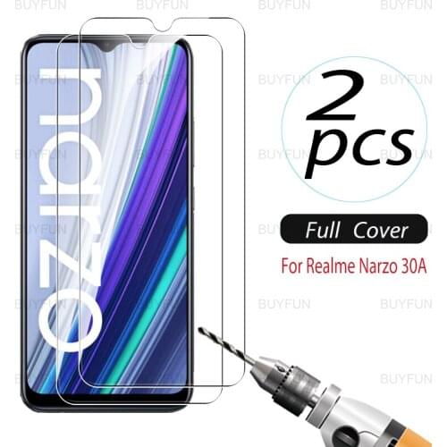2pcs Front Screen Protector For Realme Narzo 30A 6.5 inch HD full cover for realme narzo 30a 30 a rmx3171 safety tempered glass