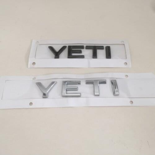 1pcs 3D ABS high quality YETI car Letter Rear trunk Decals Emblem badge sticker Decal styling auto accessories