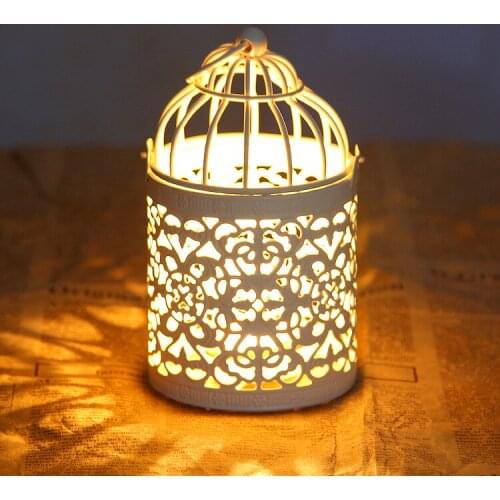 1PC Candelabros Hollow Hanging Bird Cage Candle Holder Candlestick Lantern Bridal Decor Vintage Candlesticks Home Decor EJX 1137