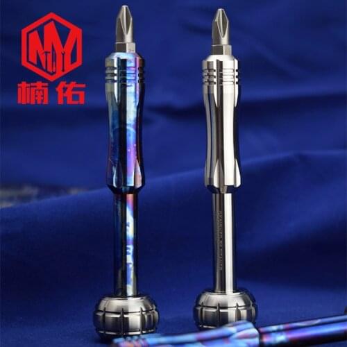 1PC Titanium Alloy Screwdriver Repair Tool EDC Multitool Outdoor Portable Gadgets Can Be Equipped With Various Screwdriver Bits