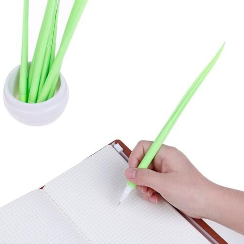 10pcs Creative Tiny Green Grass Gel Pen Blade Grass Potting Decoration Stationery Office Supplies Material School